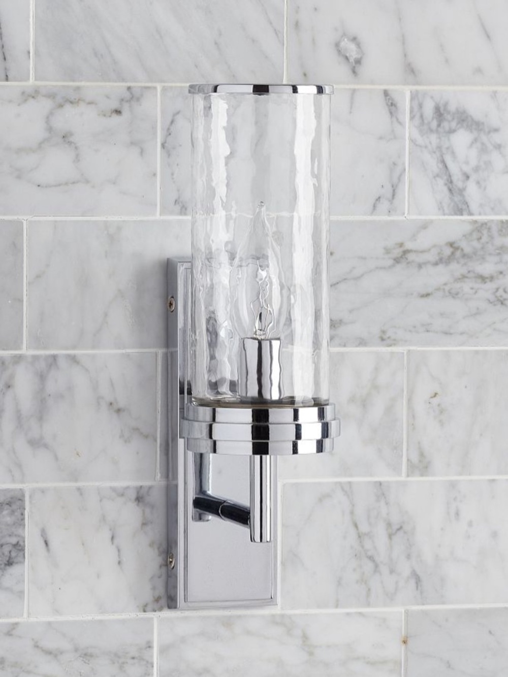 Pottery Barn Frey Sconce, Chrome, Single Tube Wall Sconce